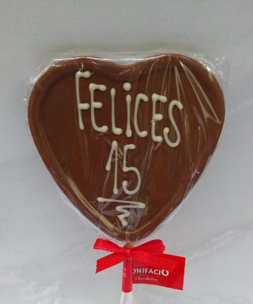 Alternative view of Paleta "Felices 15" de chocolate con leche.