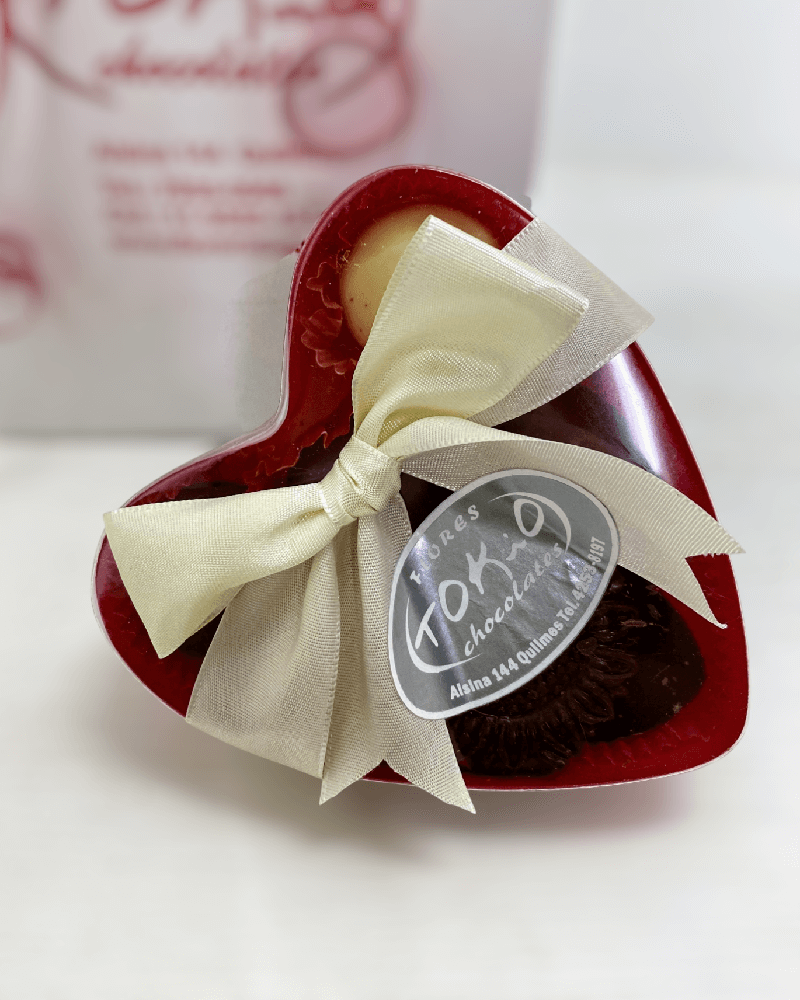 80 g - Corazón de acetato con bombones de chocolate. - Imagen 2