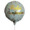 Globo redondo "Felíz cumpleaños" (celeste pastel)