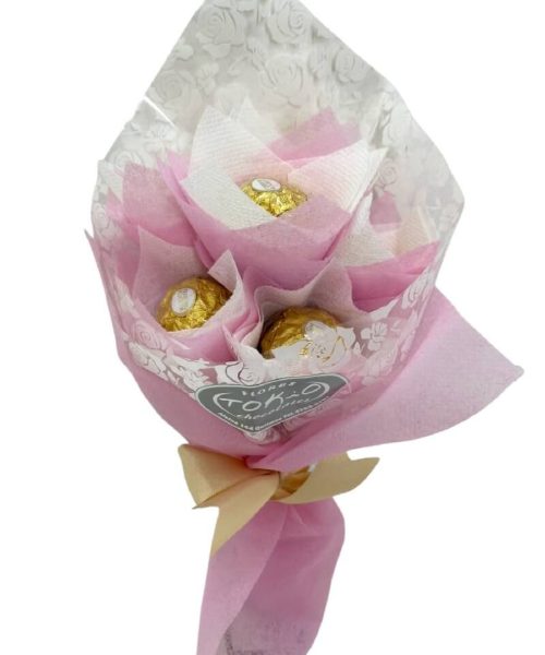 Ramo Rosado de Chocolates Ferrero Rocher