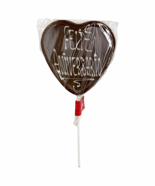 Paleta "FelÍz Aniversario" de chocolate con leche.