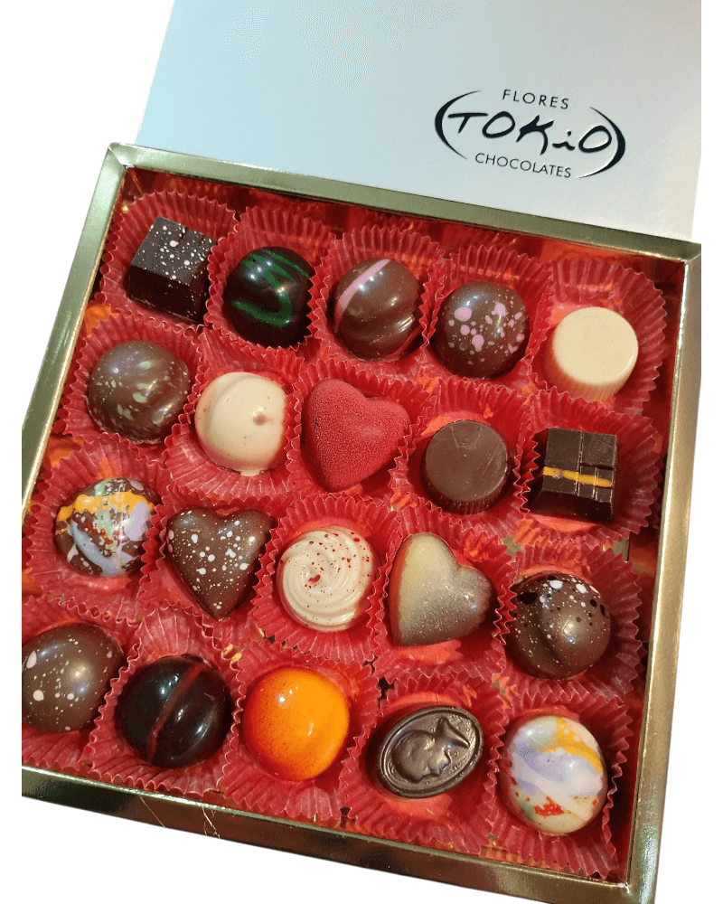 Caja Estuche Gris - 20 Bombones.
