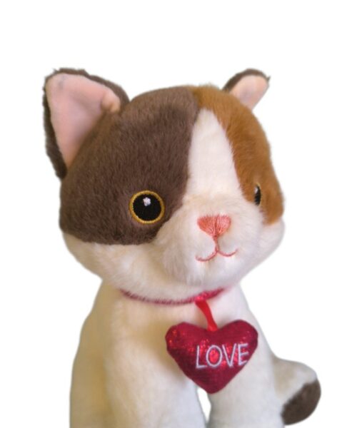 Alternative view of Gatito tricolor con corazón rojo